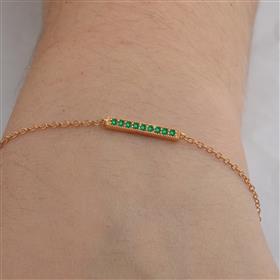Emerald Bar 14K Gold Bracelet