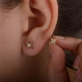 Diamond Starburst Stud Earring
