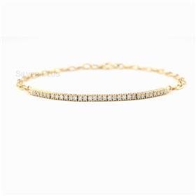 14K Gold Diamond Half Tennis Bracelet