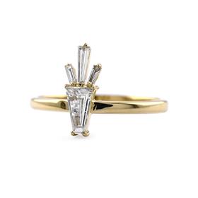 18K Sold Yellow Gold Diamond Ring